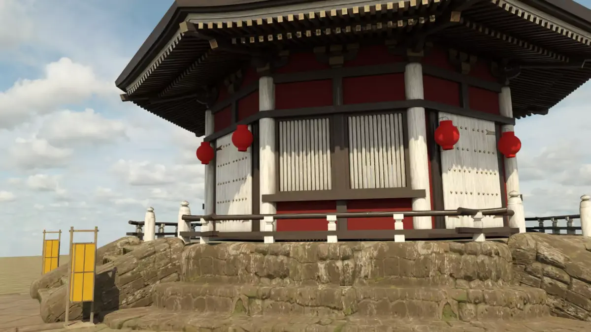 Asian Temple Low-poly 3D model