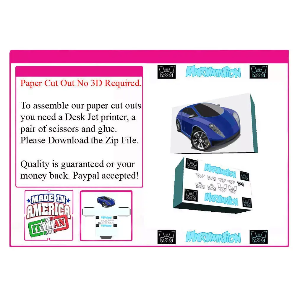 Car Paper Cut Out Not A 3D Model 3D model