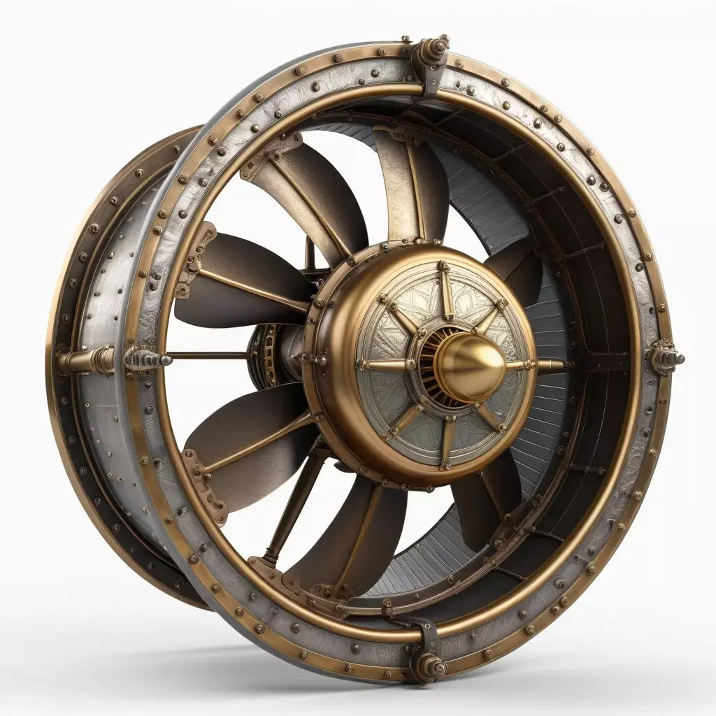 Steampunk Industrial Ducted Fan Propeller 3D model
