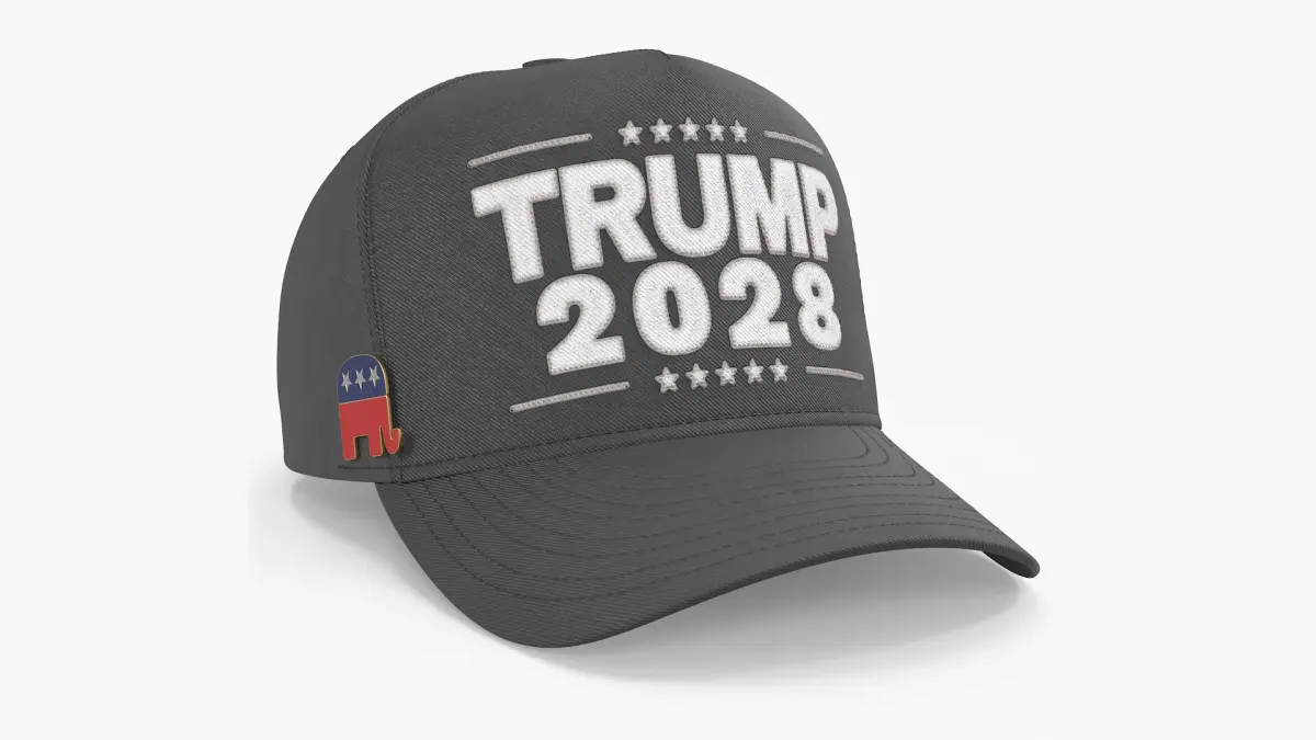 Trump 2028 Cap with Republican Elephant Pin 3D model