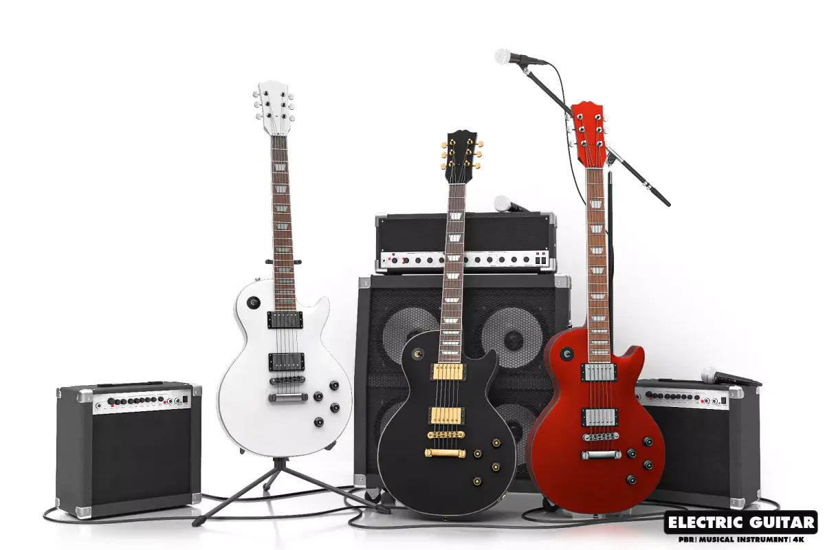 Electric Guitar Part 3 Low-poly 3D model