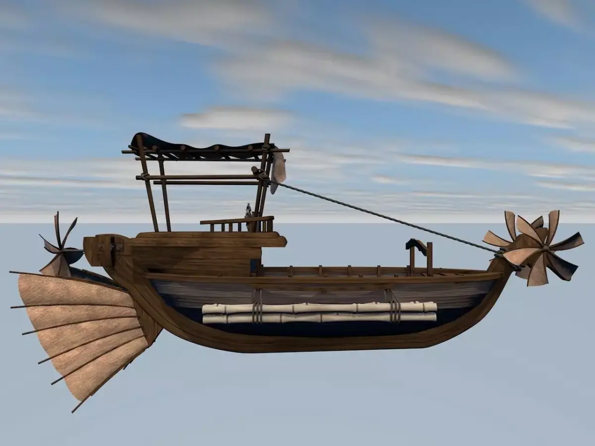 Fantasy flying ship 3D model purchase