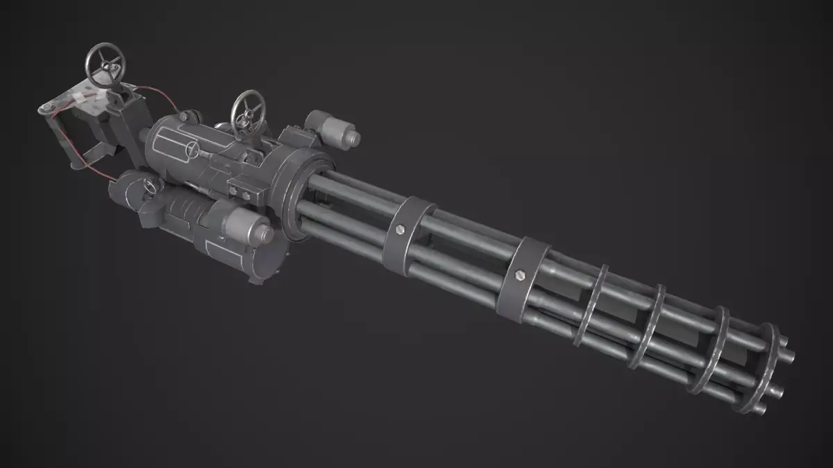 Gatling Gun Low-poly 3D model