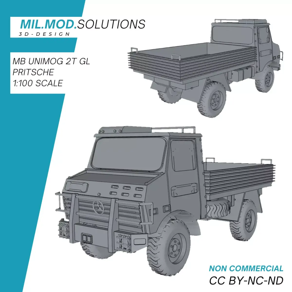 Mercedes Unimog 2t gl Bundeswehr 3D print model