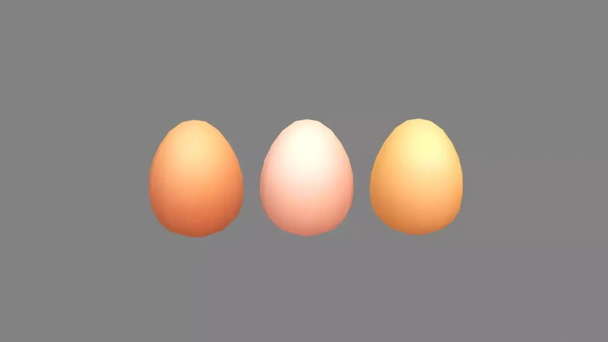 Cartoon eggs Low-poly 3D model