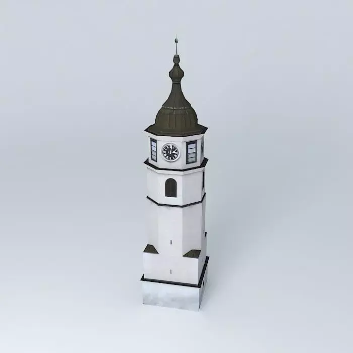 Historical Clock Tower Low-poly 3D model