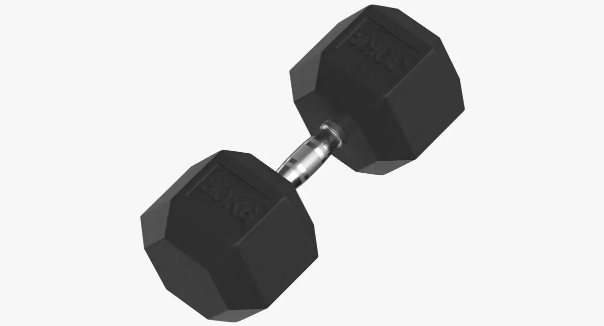 Rubber Dumbbell 30kg 3D model