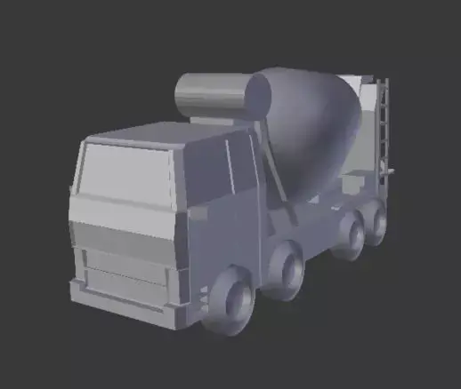 concrete mixer truck Low-poly 3D model
