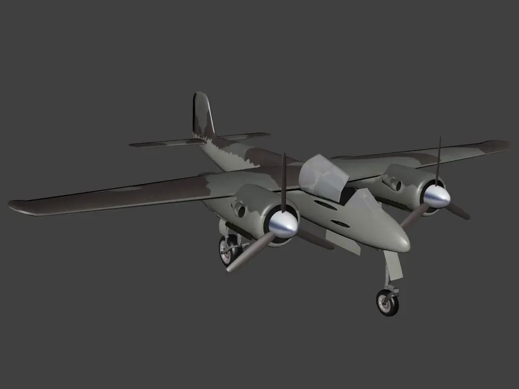 Focke Wulf Ta 154 Low-poly 3D model