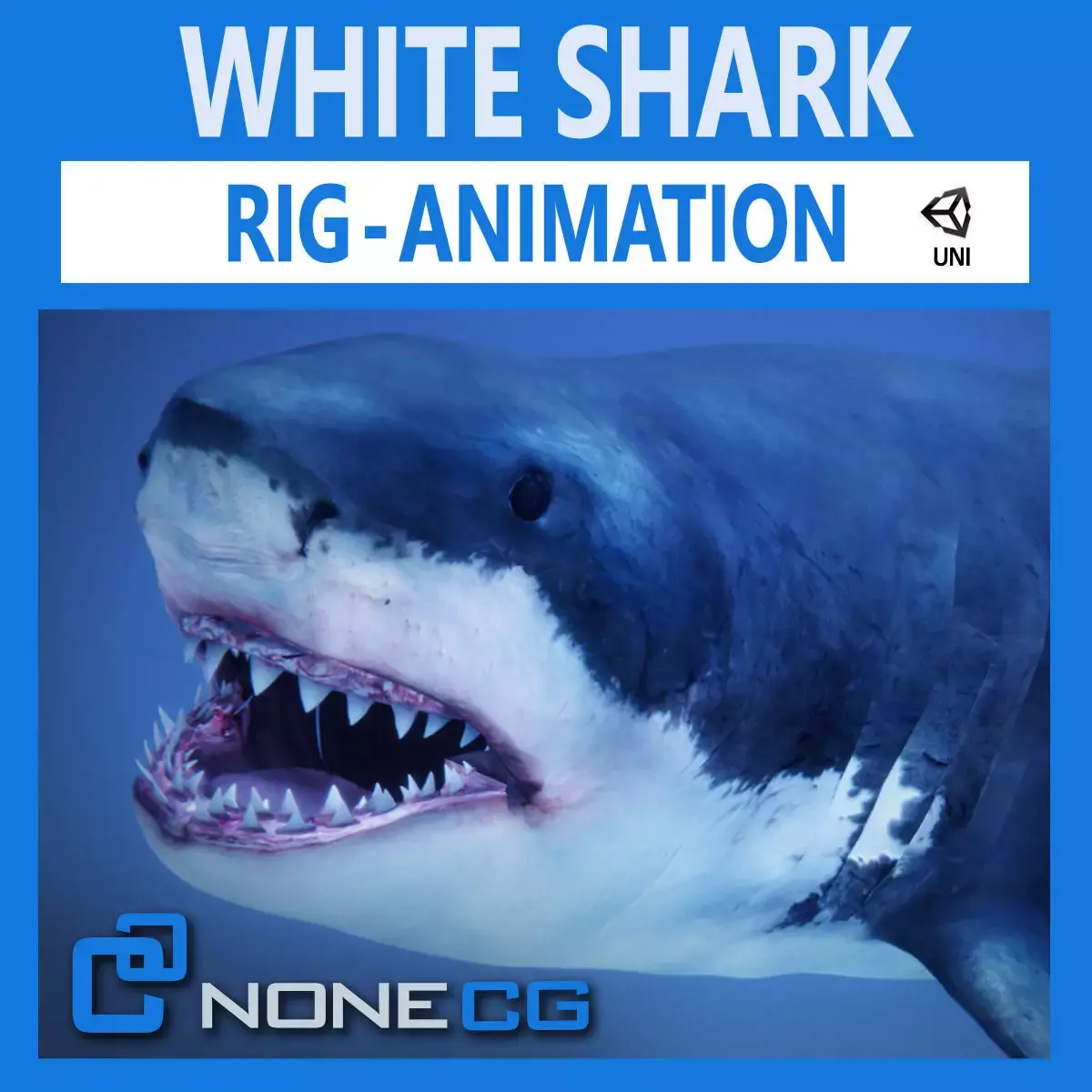 Great White Shark v2 Unity Low-poly 3D model