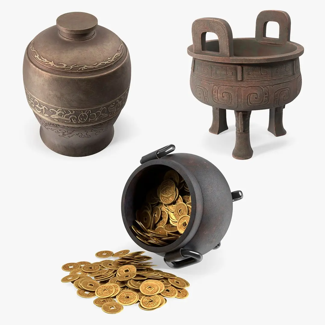 Antique Chinese Artifacts Collection 3D model