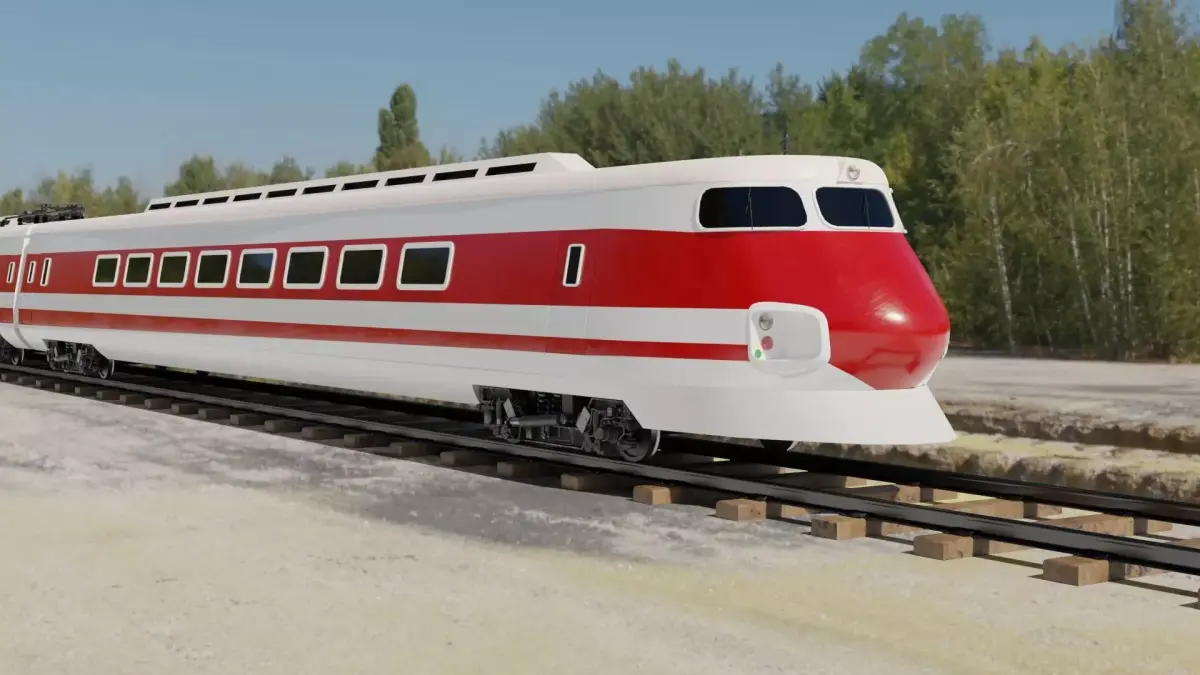 Train toy on tracks 3D model