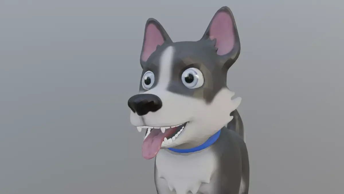 Husky Dog - Lowpoly Low-poly 3D model