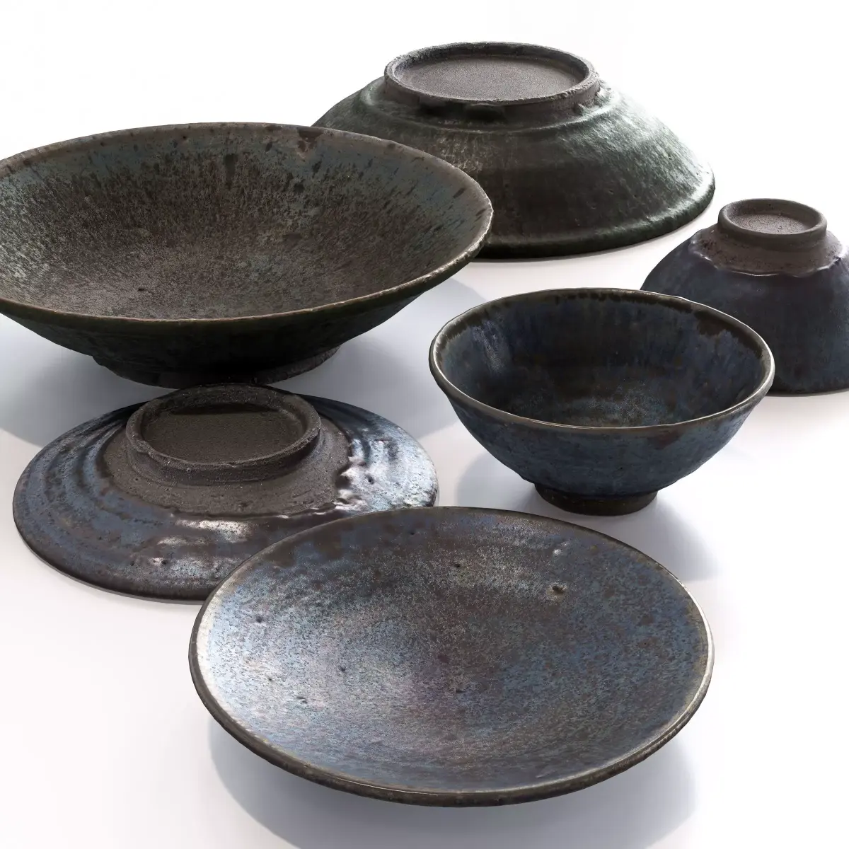 Japanese Tableware Set 8 Low-poly 3D model
