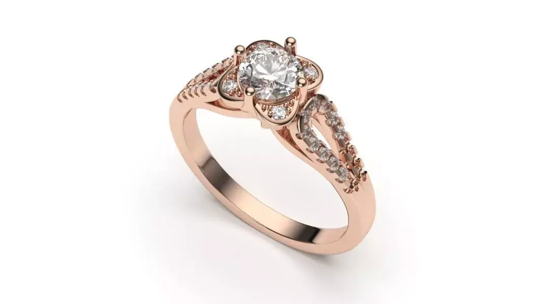 solitaire with ring sizes  8 part S48 3D print model