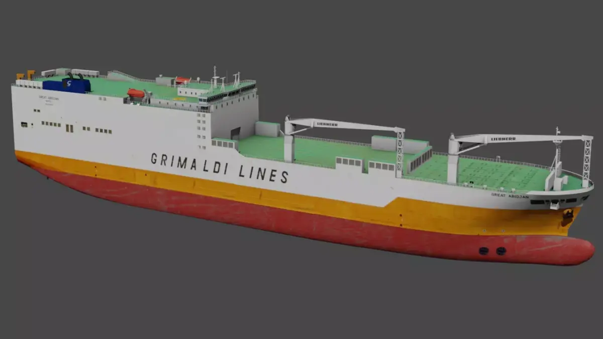 RO-RO Ship GREAT ABIDJAN Low-poly 3D model