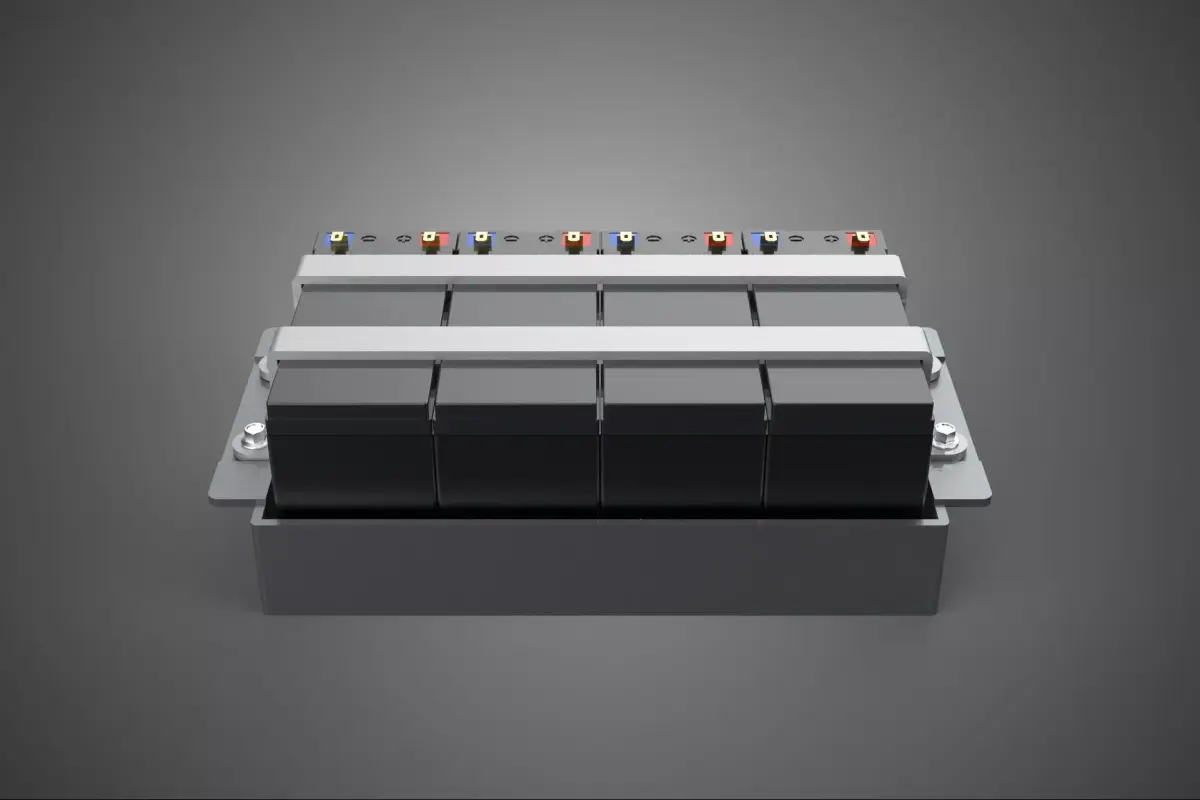 BATTERY PACK ENCLOSURE STACK RACK GRID ARRAY TRAY BRACKET MOUNT 3D model