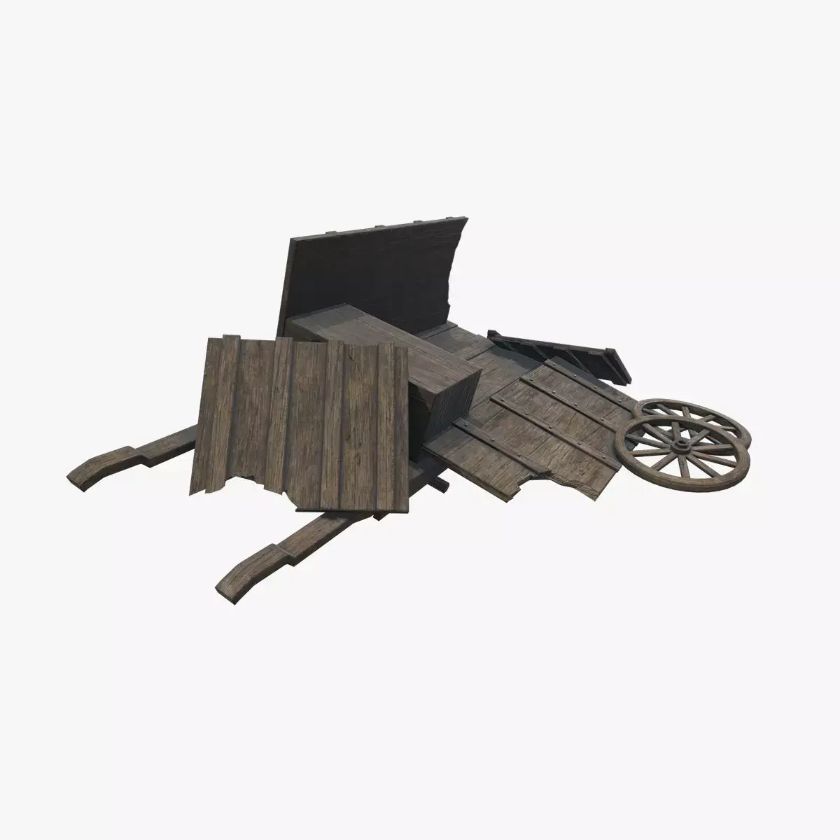 Medieval Carriage V13 Low-poly 3D model