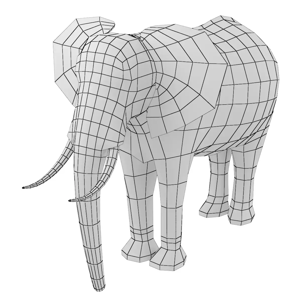 African Elephant Animal Base Mesh 3D model