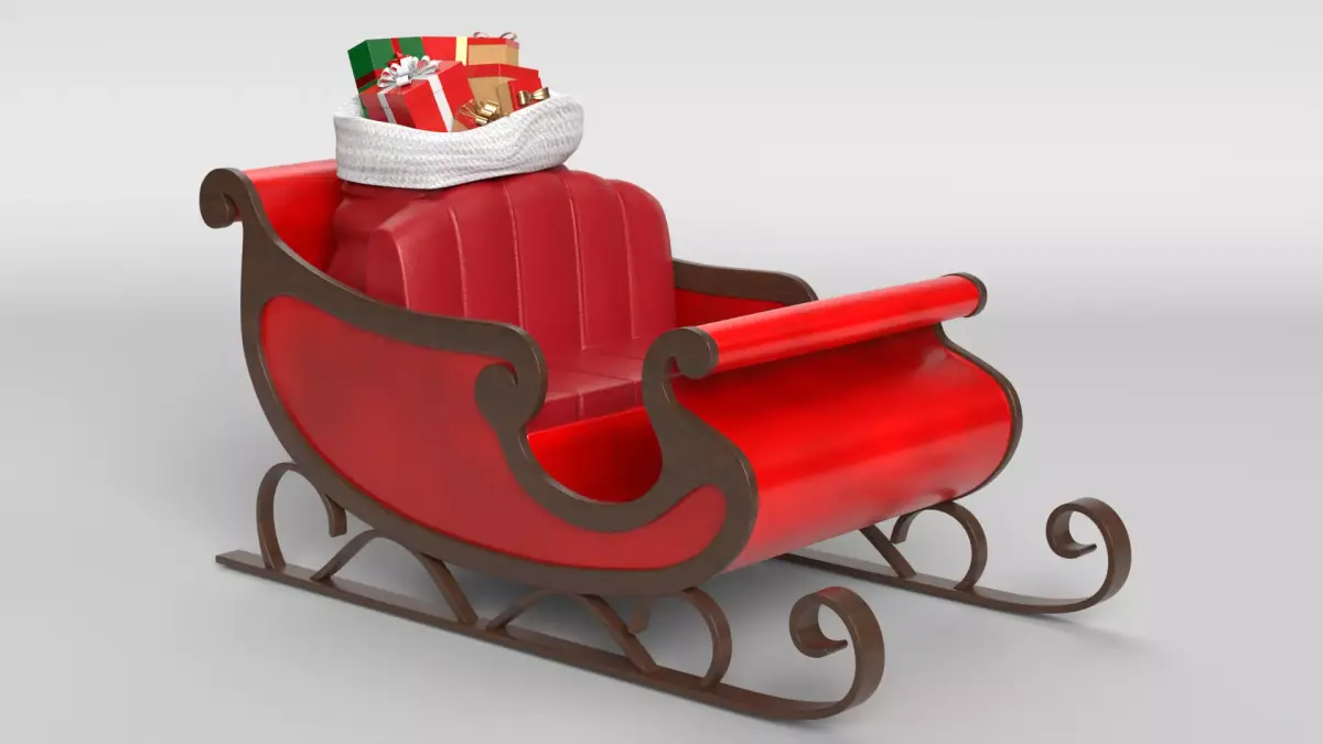 Santa Sleigh 3D model get