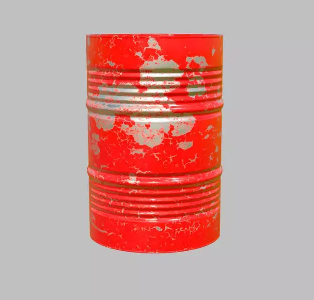 metal red barrel Low-poly 3D model