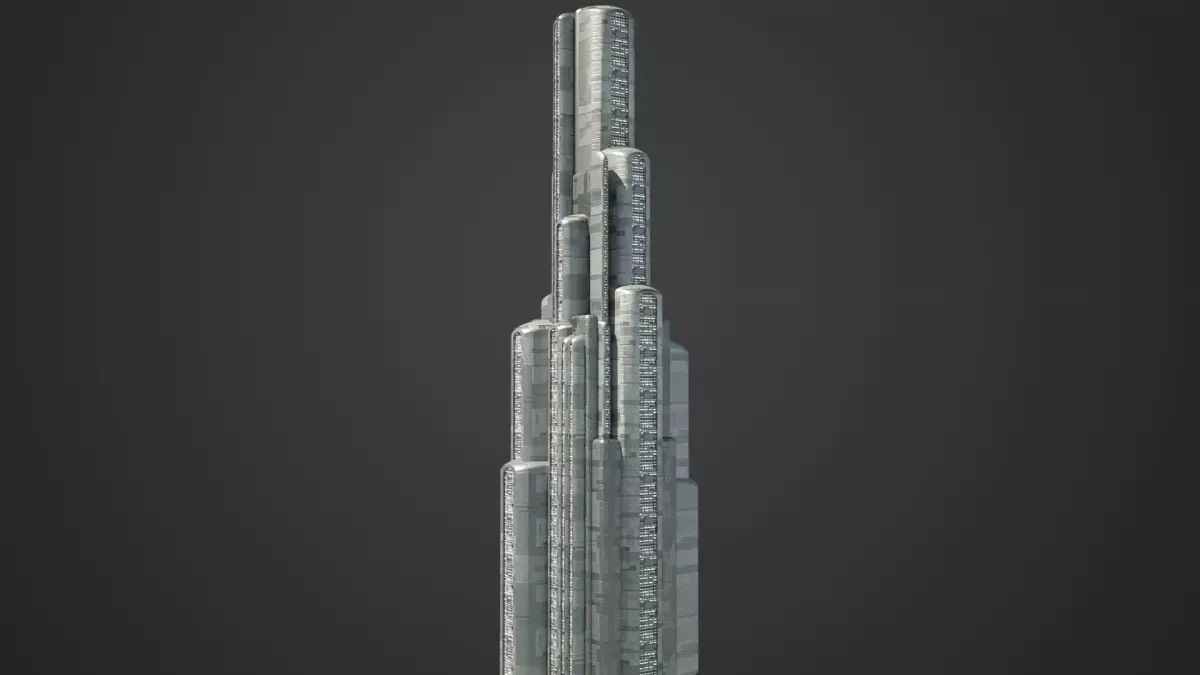 SciFi Building 2 Low-poly 3D model