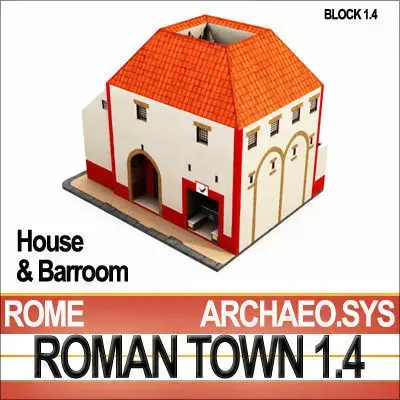 Roman Town House And Barroom Block 1 4 Low Poly 3D model