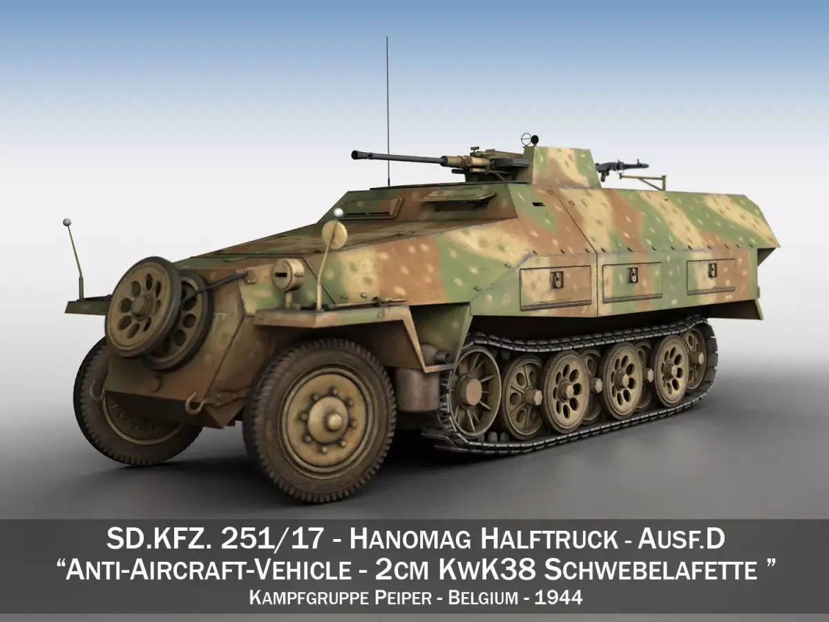 SDKFZ 251 - Ausf D - Anti-Aircraft-Vehicle    3D model
