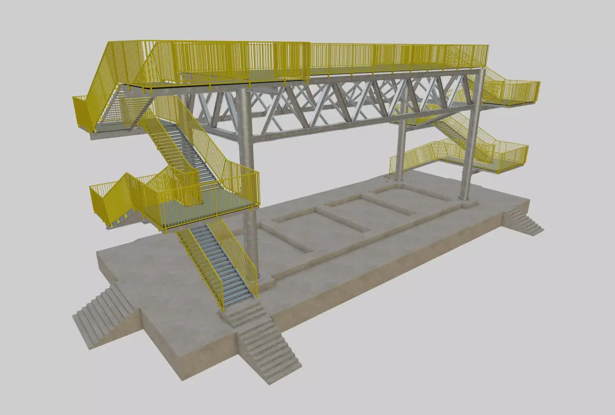 Steel Structure-Tsunami Evacuation Tower-Type-3 Free 3D model