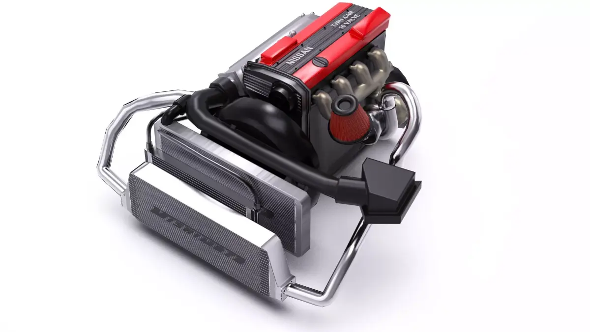 Nissan CA18DET Engine Lowpoly Low-poly 3D model