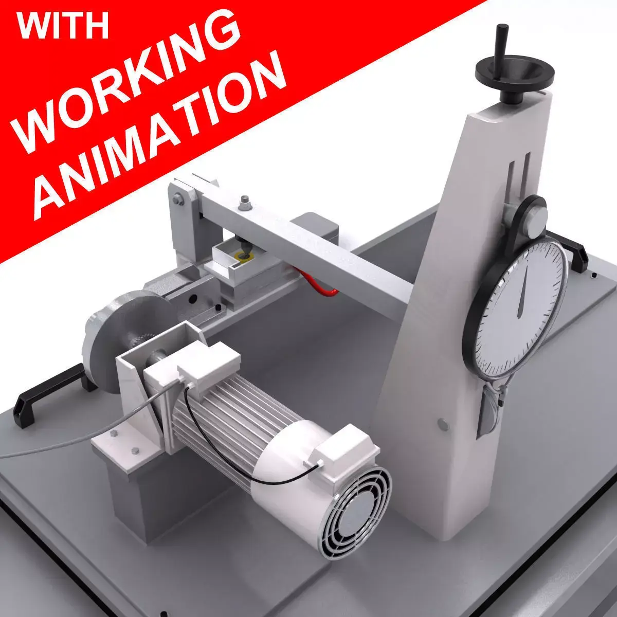 Tribometer table with machine 3D model