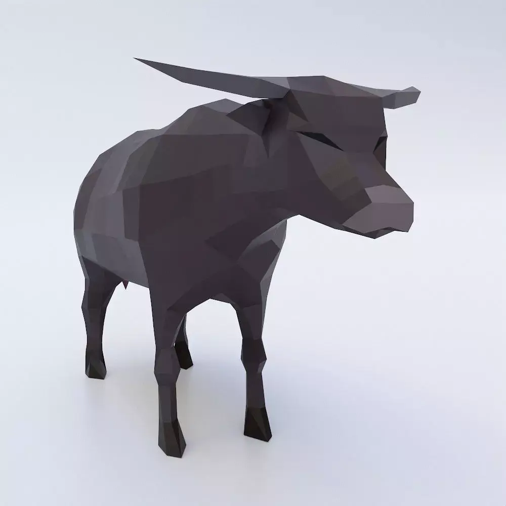 Cow 3d model bull in low polygons Low-poly 3D model