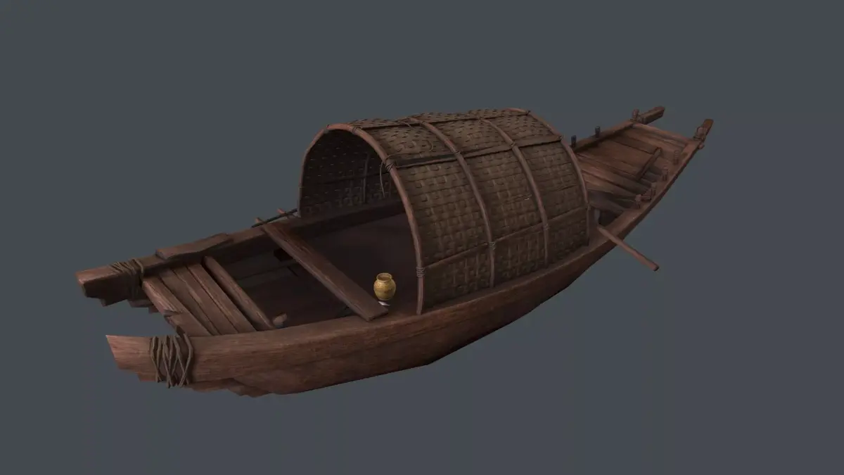 china wooden boat 3D model