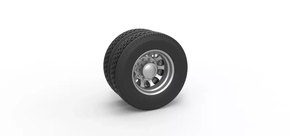 Rear custom wheel of semi truck Version 22 Scale 1 to 25 3D print model