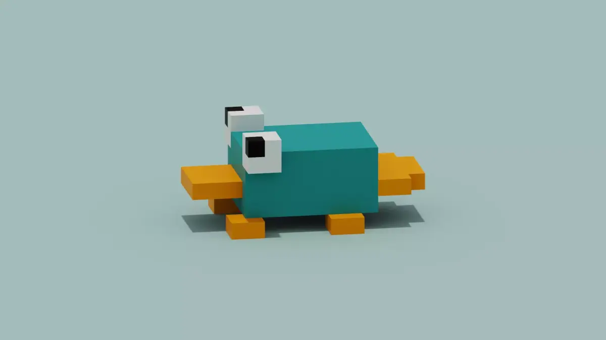 voxel Platypus Low-poly 3D model