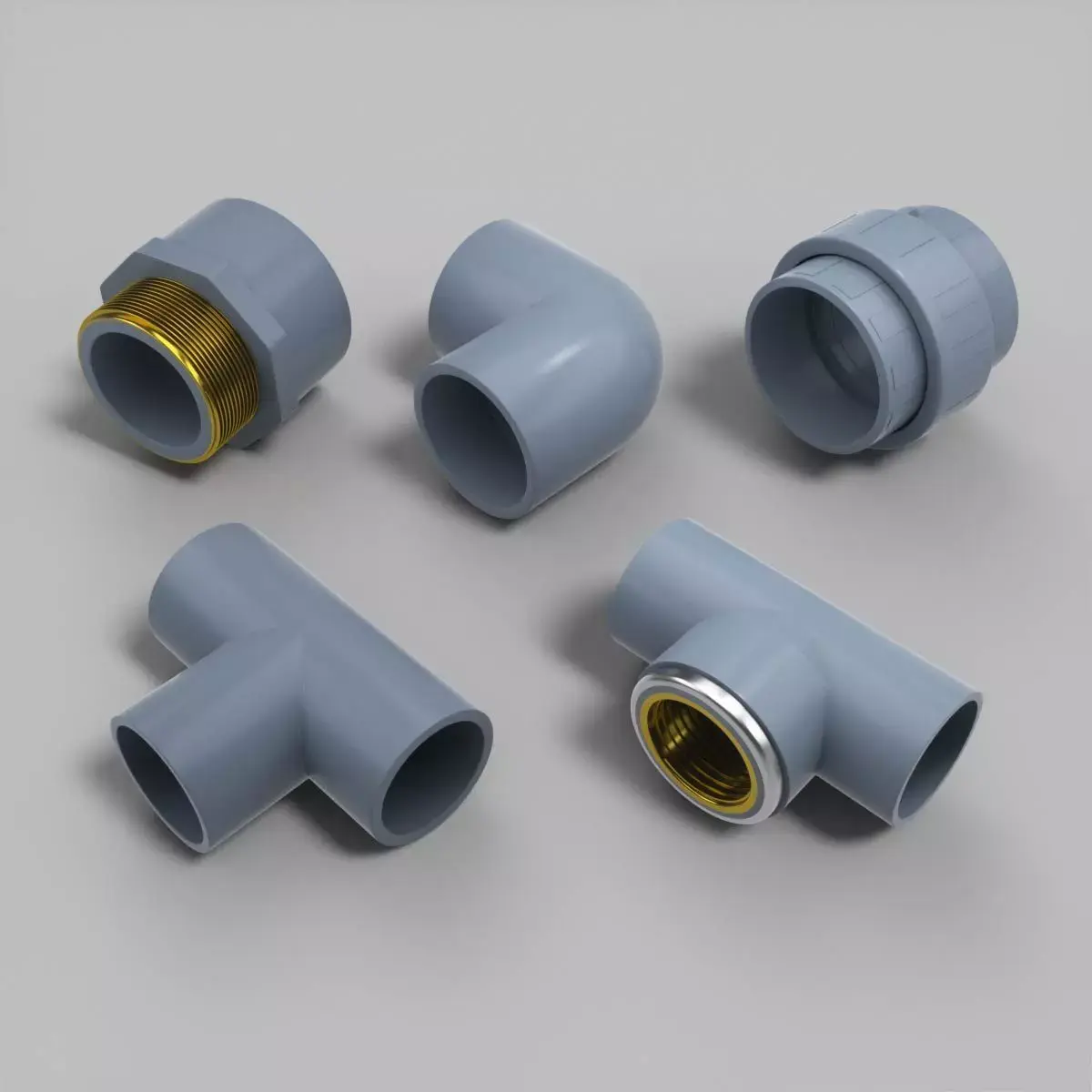 CPVC Pipe Fitting 3D Model Bundle 3D model