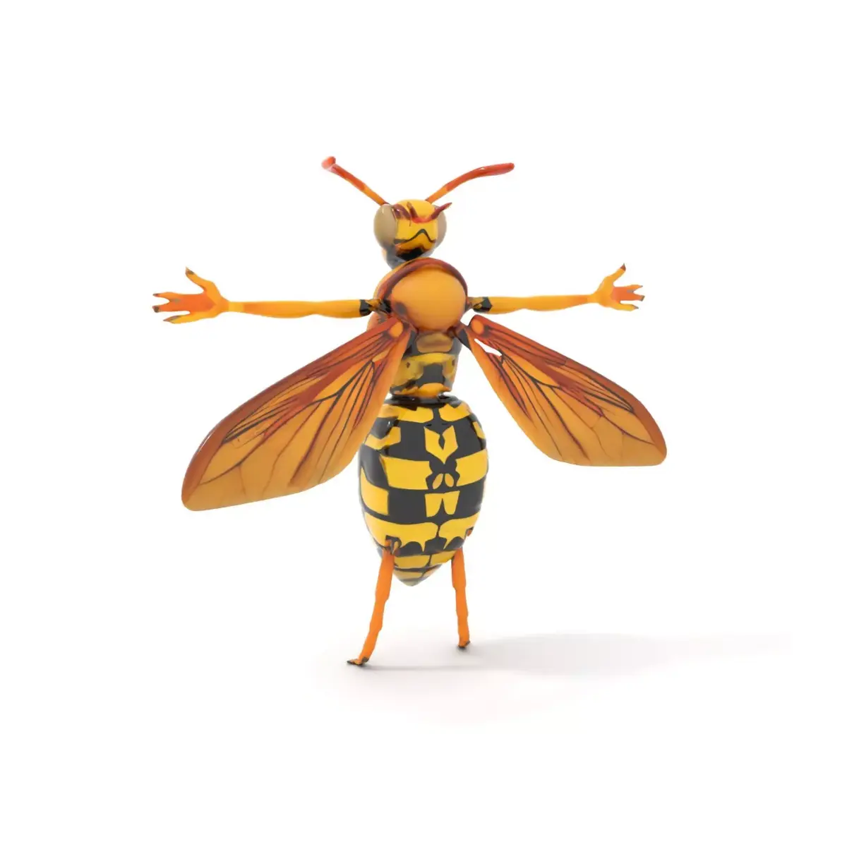 Vivid Wasp Insect model pack Low-poly 3D model