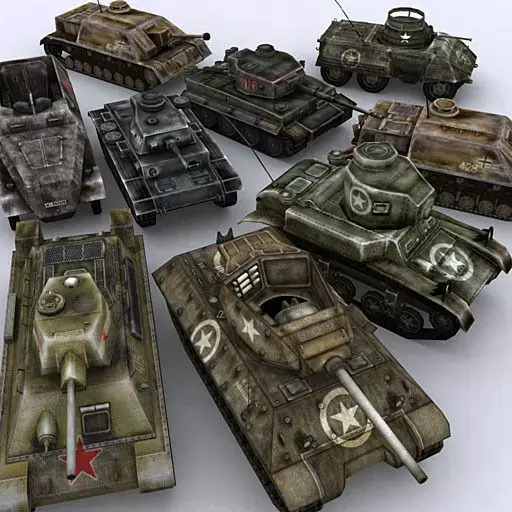 WW2 Tanks collection Low-poly 3D model