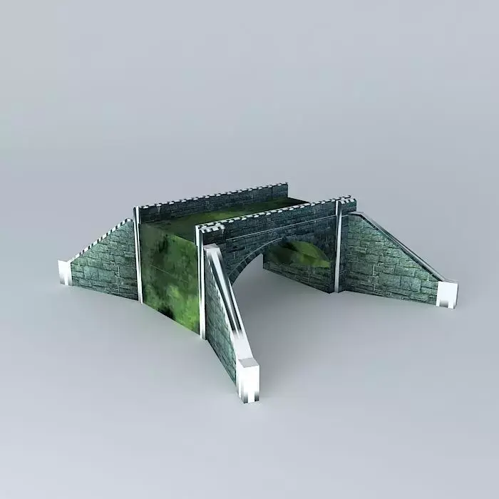 Eco Rail Track Brick Bridge 1 DummyOld Steam Day Free 3D model