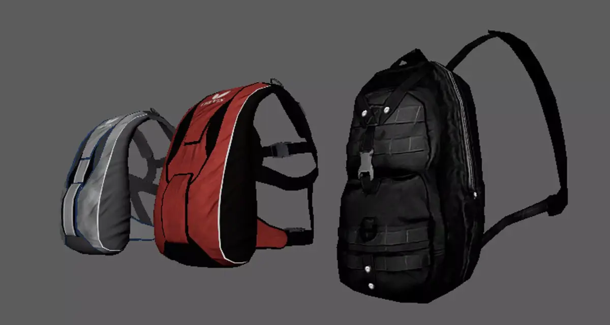 Parashoot bags Low-poly 3D model