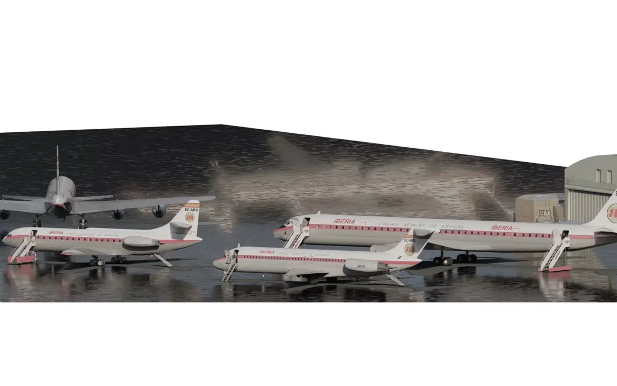 IBERIA Fleet DC-8-52    DC-8-63  and DC-9-32 3D model