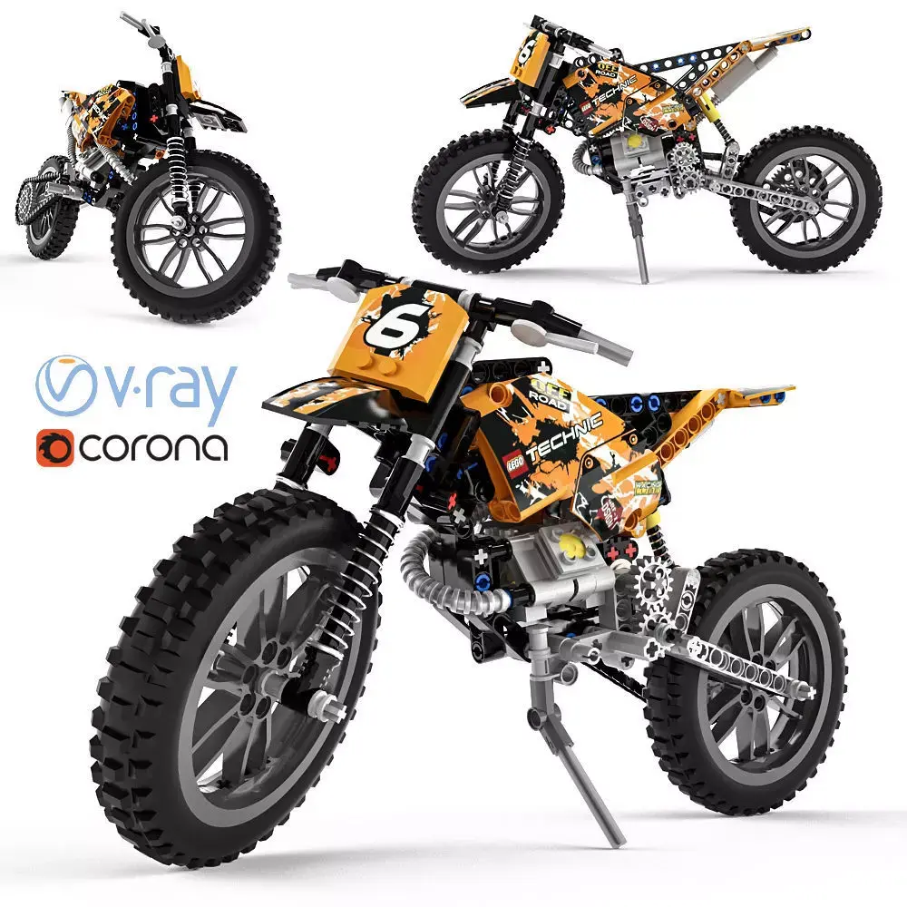Lego Technic Moto Cross Bike 3D model