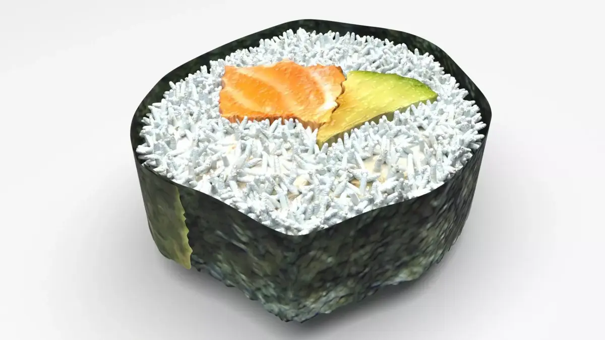 Sliced Sushi Roll 3D model