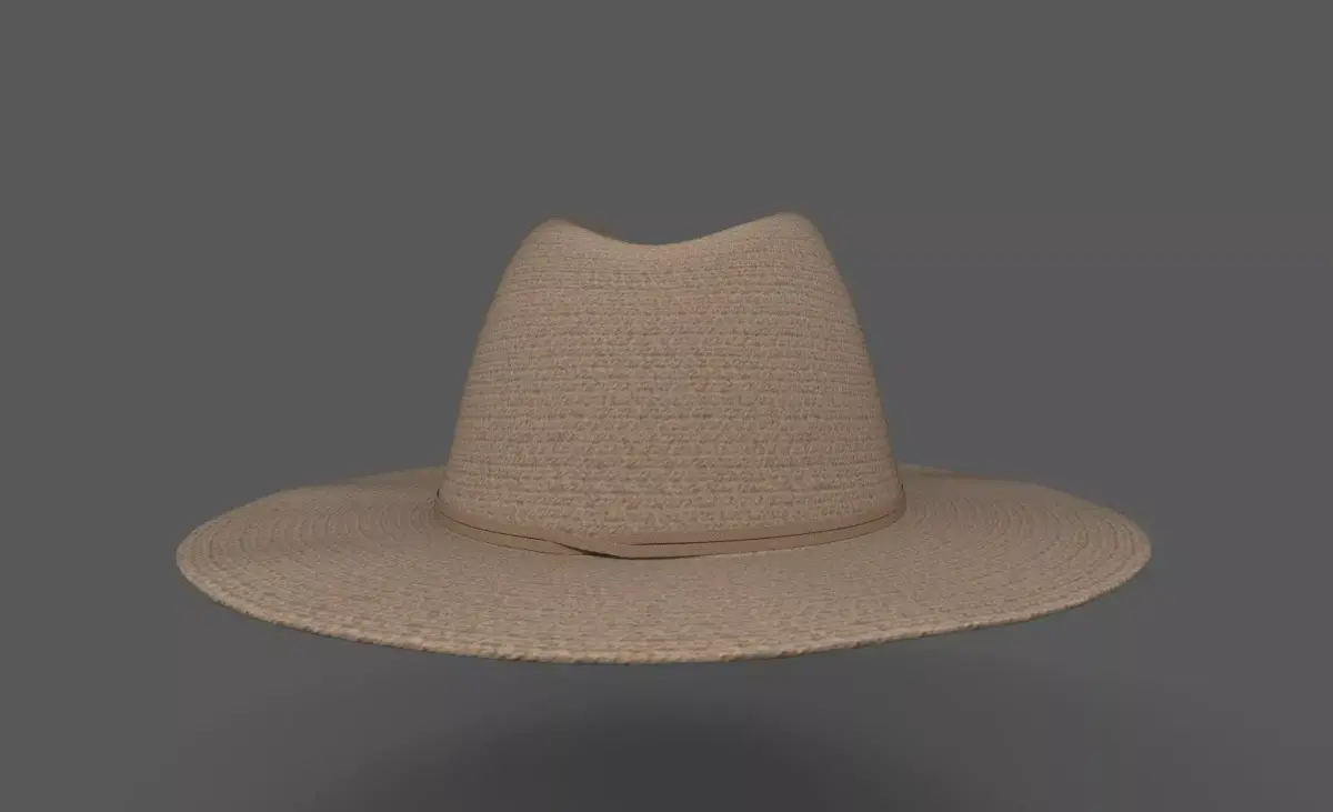 Fadora straw hat  3D model
