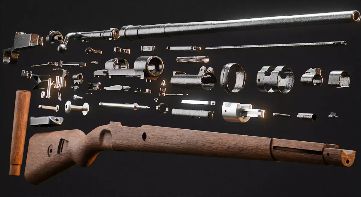 Mauser Kar98k - German WW2 Rifle 3D model