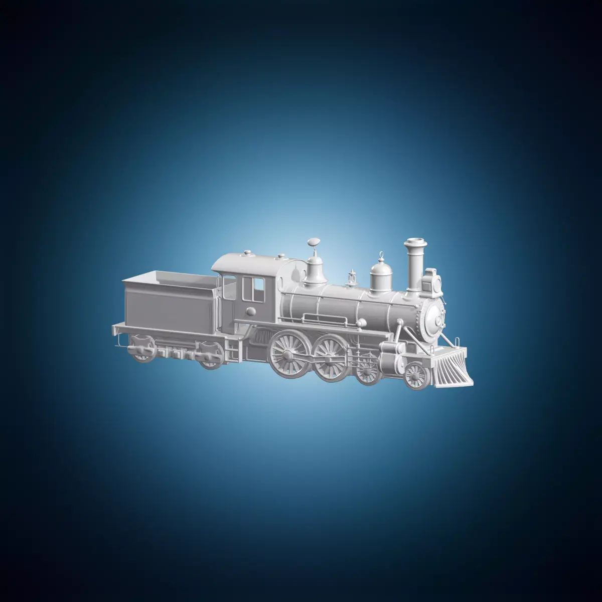 Classic Steam Locomotive 3D Print Model 3D print model