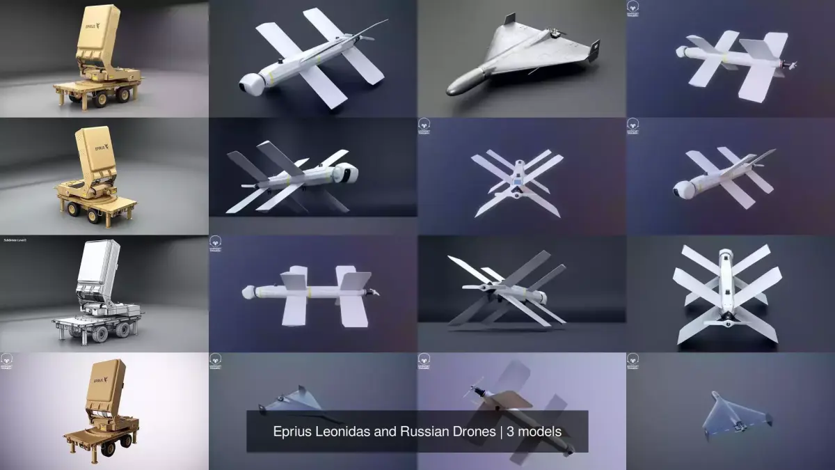 Eprius Leonidas and Russian Drones 3D Model Pack