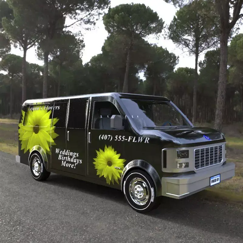 Delivery Van 3D model shop