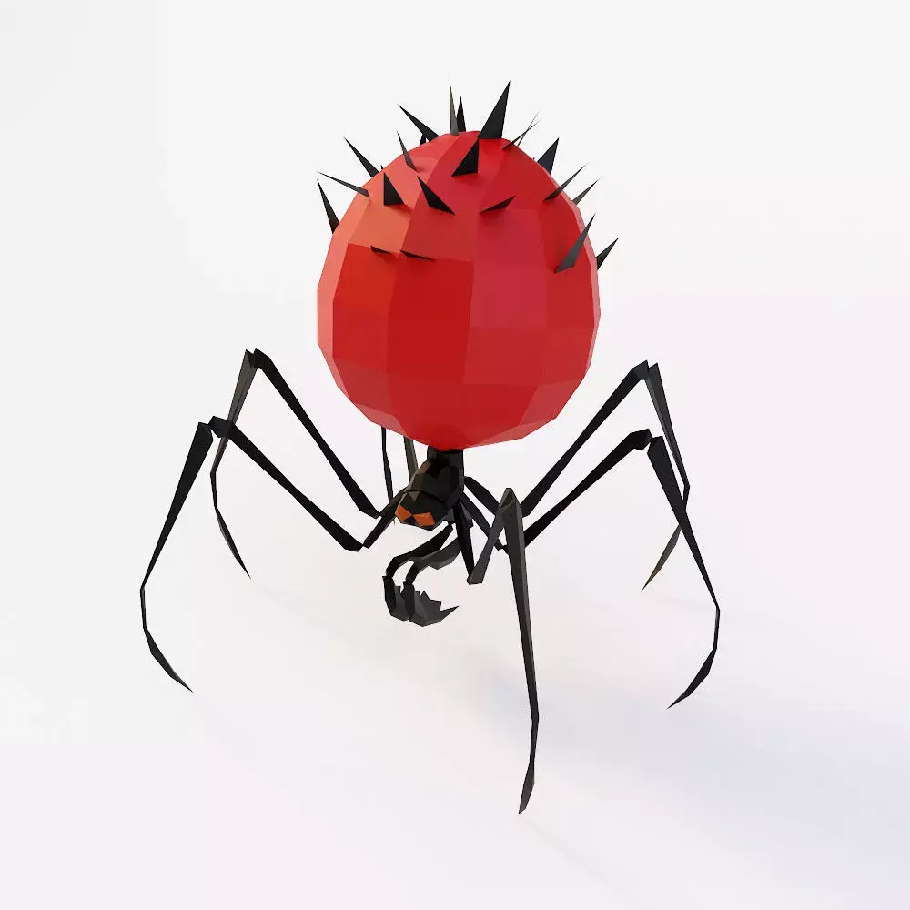 Spider cartoon 3d model  Low-poly 3D model