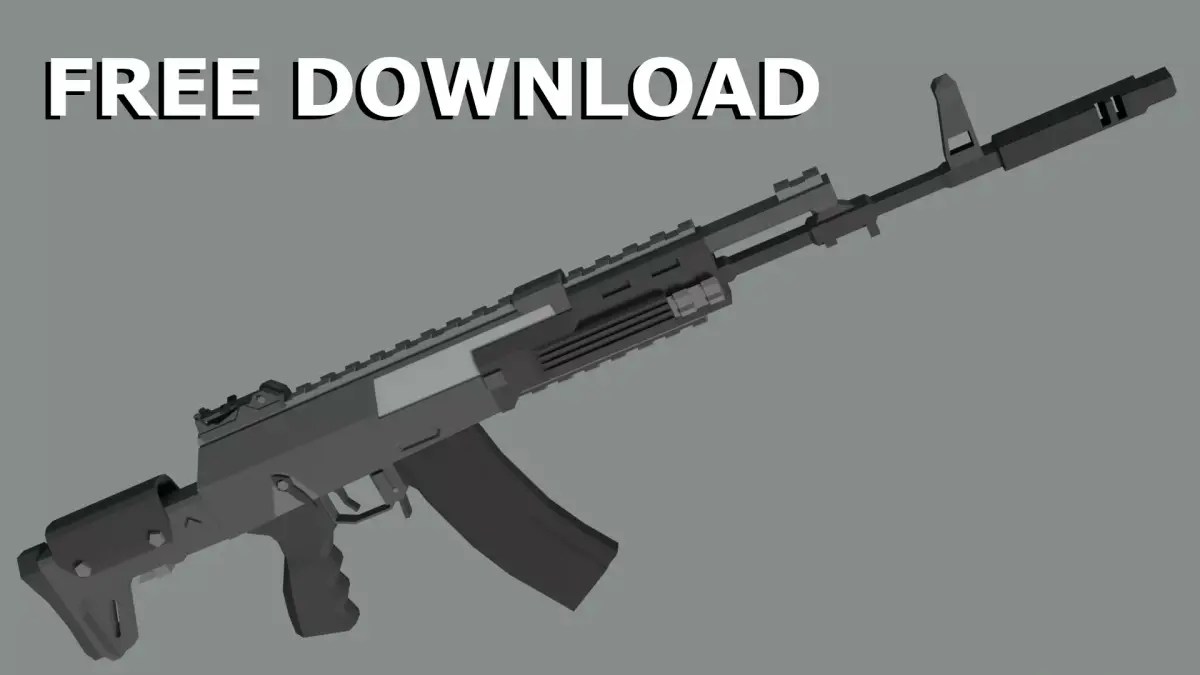Low Poly AK-12 Assault Rifle Free low-poly 3D model